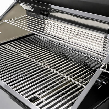 65" 4-Burner 72,000 BTU Black Outdoor Kitchen Island Grill + Round Side Burner