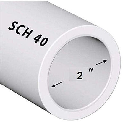 VENTRAL Schedule 40 PVC Pipe 2 Inch (2.375 OD), White, Cut Lengths for Plumbing, Landscape, Pool, Spa