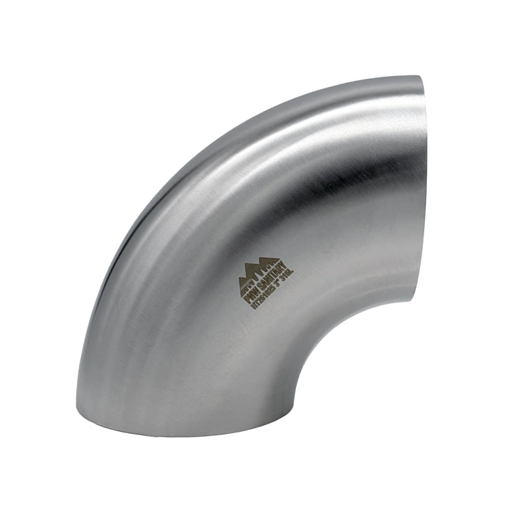 3.000" OD 16ga Tight Radius Butt-Weld 90° Elbow - (2WCL - Special) - Polished OD/ID - 316L Stainless