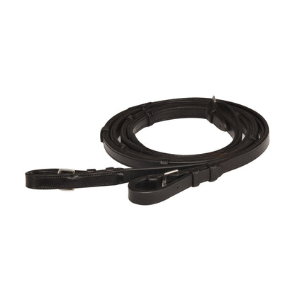 Rubber Lined Reins with Leather Stops
