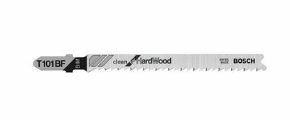 BOSCH T101BF 5 pc. 4 In. 10 TPI Variable Pitch Clean for Hardwood T-Shank Jig Saw Blades