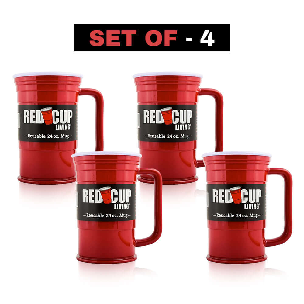 24oz Reusable Plastic Beer Mugs | Durable & Unbreakable, BPA Free | Perfect for Parties, Camping & Outdoors