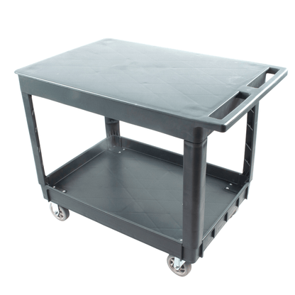 SC2500DP Heavy-Duty Utility Cart with Flat Top Shelf – 2-Tier Rolling Service Cart