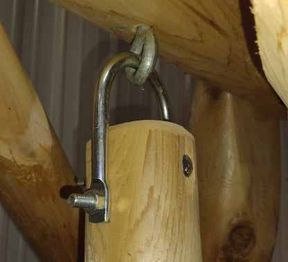 Rustic Log Swing Set