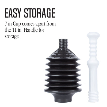 Bellows Accordion Toilet Plunger (Black and White)