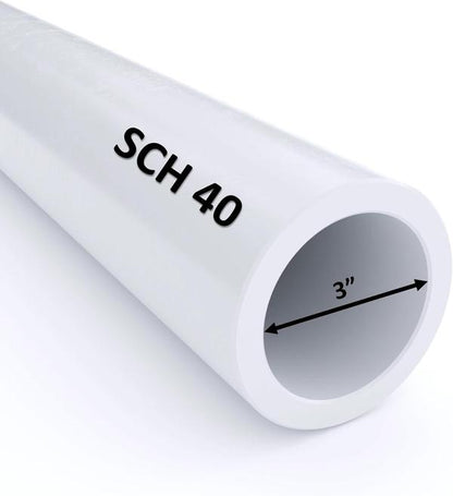 VENTRAL Schedule 40 PVC Pipe 3 Inch (3.5 OD), White, Cut Lengths for Plumbing, Landscape, Pool, Spa