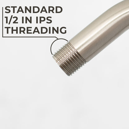 12 in. L-Shaped Shower Head Extension Arm (Brushed Nickel Finish)