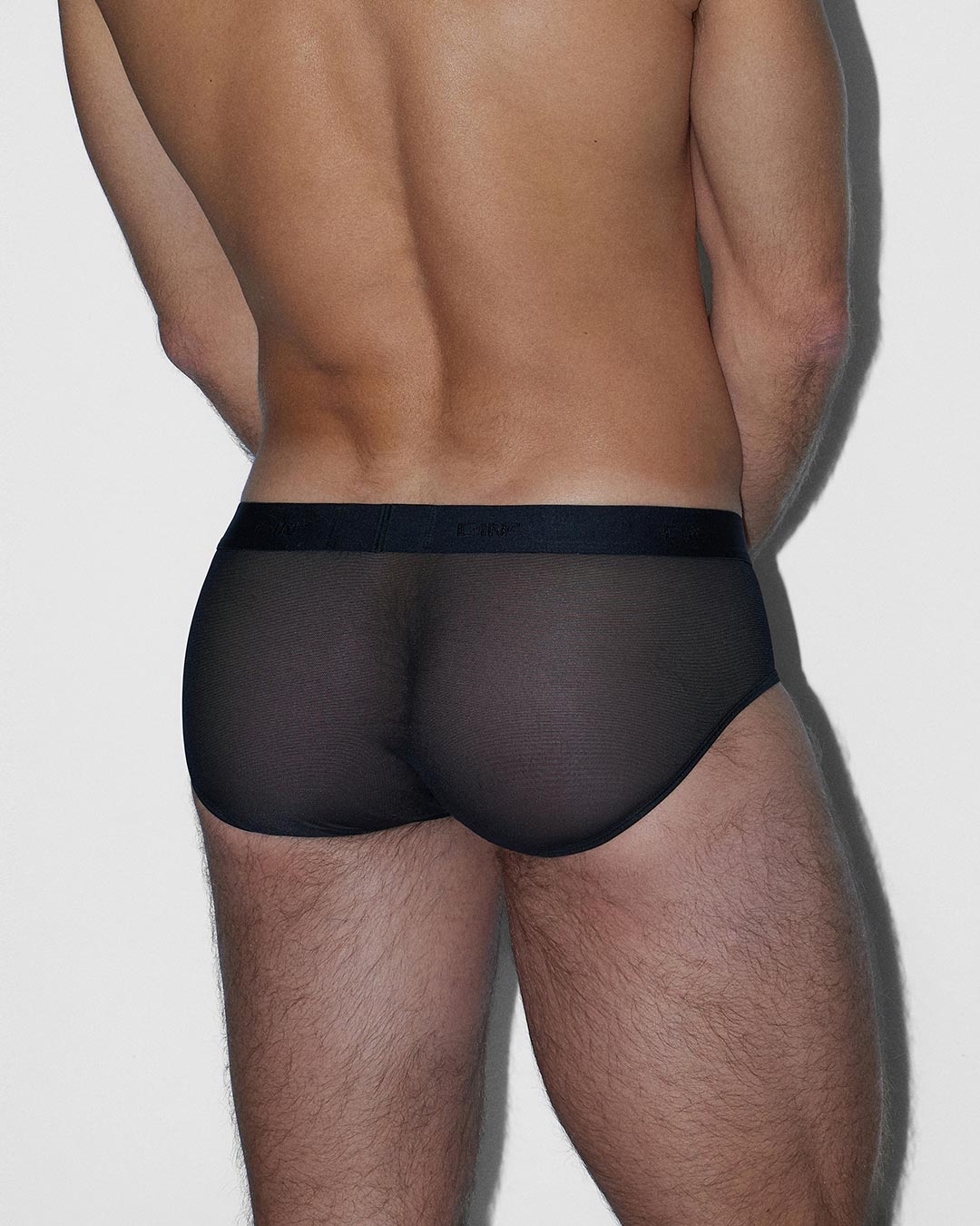 Sheer Fly Front Brief Black