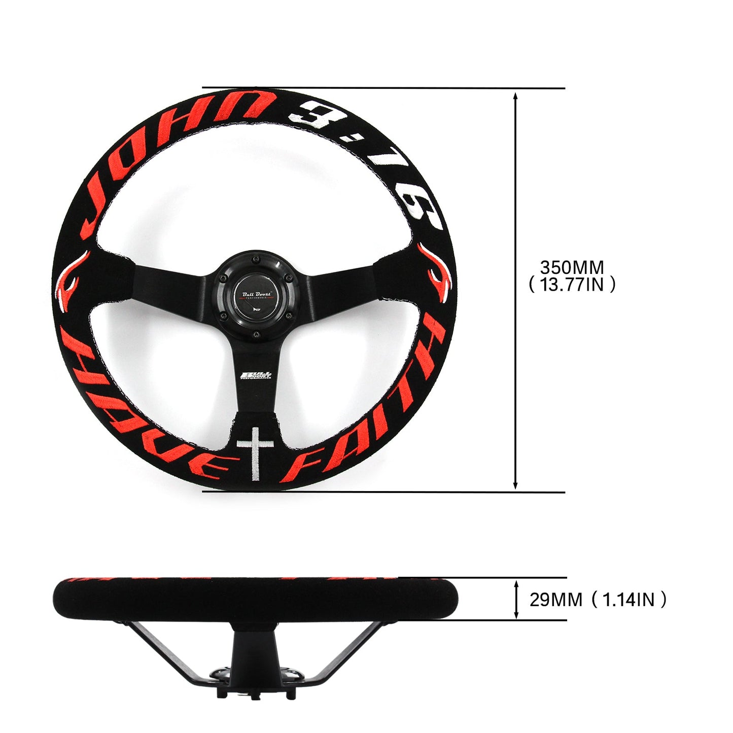 Have Faith 350mm Steering Wheel + Short Hub Adapter Kit For Acura Honda Accord Civic CR-Z