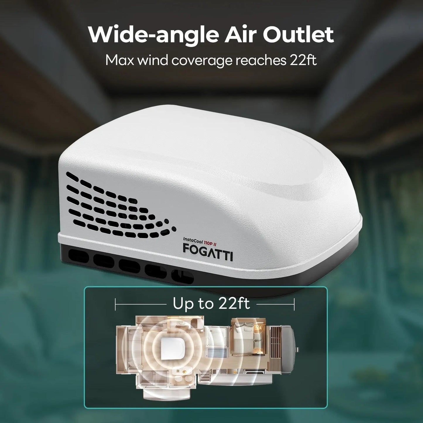 Fogatti InstaCool 11,000 BTU RV Rooftop Air Conditioner | Heat&Cool | Replaceable Non-Ducted RV AC | 115V(AC)