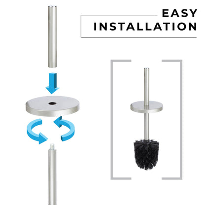 Toilet Brush and Holder (Brushed Nickel Finish)