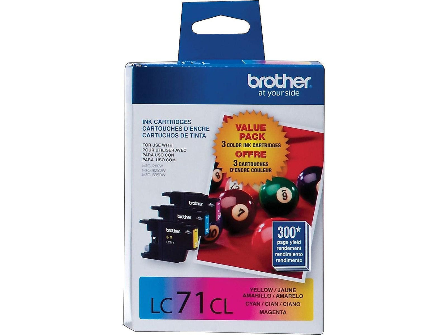 New, Pre-Owned - Brother LC71 Cyan, Magenta and Yellow Ink Cartridges ( 3 Pack )