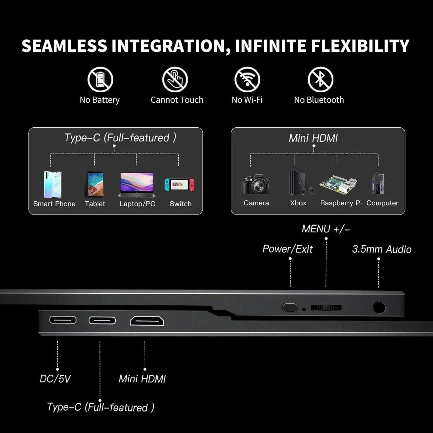 ReHisk RE-15.6SC -  Portable Monitor With Smart Cover