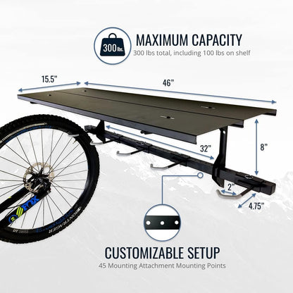 G-Bike Solid Shelf Wall Storage System | Holds 5 Bikes