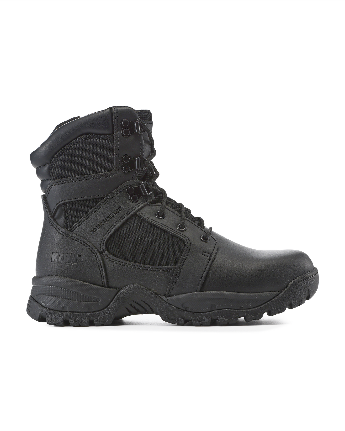 Kiwi Rugged Black Action Leather 7" Steel Toe Zipped Water Resistant Tactical Boots [60500]