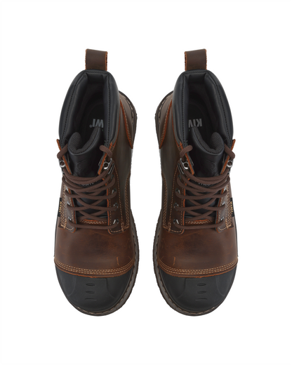 Kiwi Premium Brown Crazy Horse 6" Steel Toe Waterproof Cap-Toe Work Boots [64100]