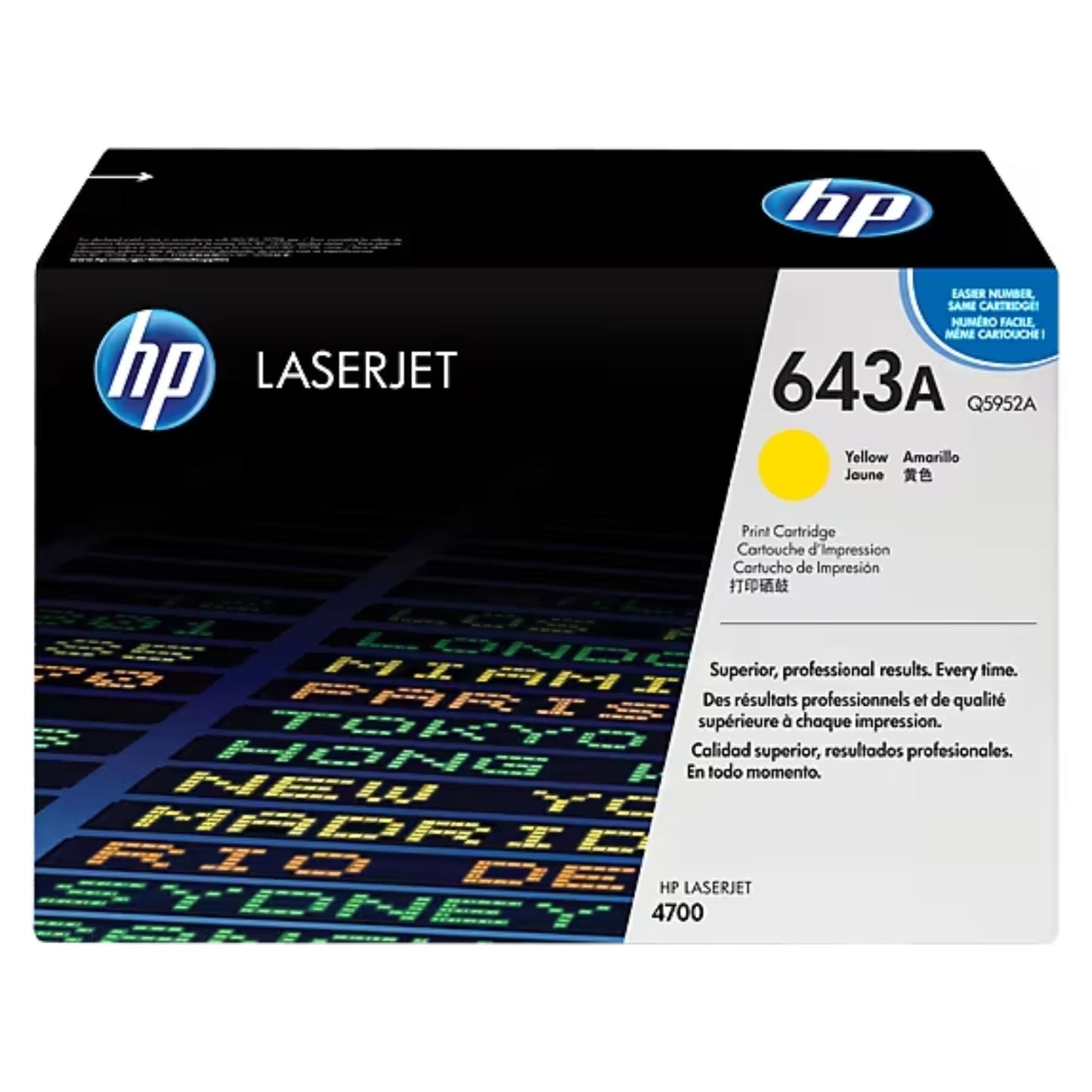 New, Pre-Owned - HP 643A High Yield Yellow LaserJet Toner Cartridge, Q5952A