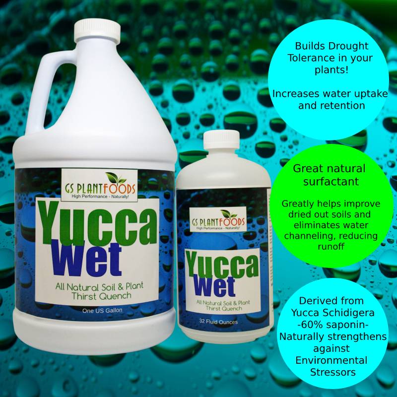 Yucca Wet, Liquid Yucca Extract- Heat fighting, Organic wetting Agent and surfactant