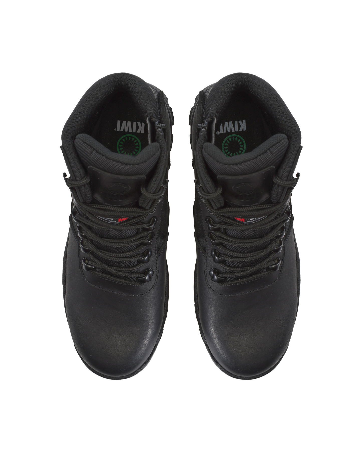 Kiwi Rugged Black Full Grain Leather Mid-Cut 6" Zipped Waterproof Tactical Boots [63100]