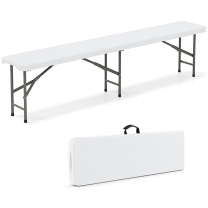 6 Feet Plastic Folding Bench Portable Seat with Handle and Lock