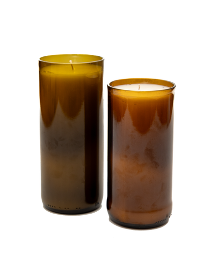 Midnight Fig Reclaimed Amber Bottle Candle