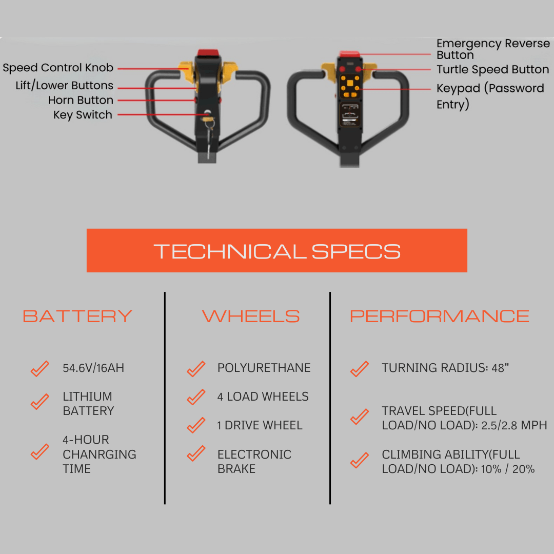 PT4400W Electric Pallet Jack with Built-In Scale