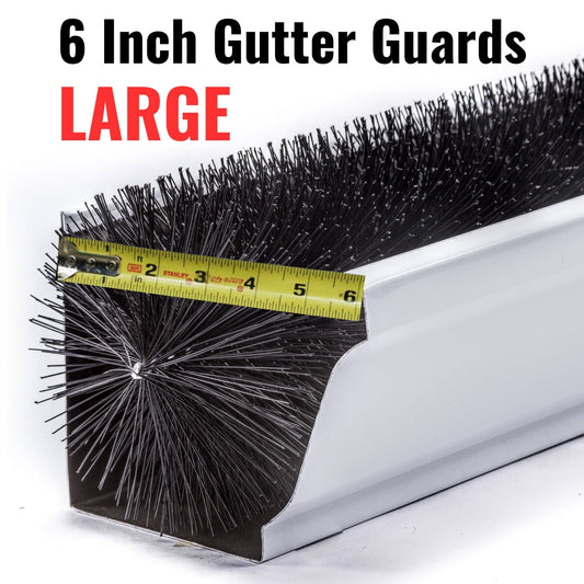 6-Inch GutterBrush Gutter Guard – Fits Large Residential & Small Commercial Gutters (5.25 Inch Diameter)