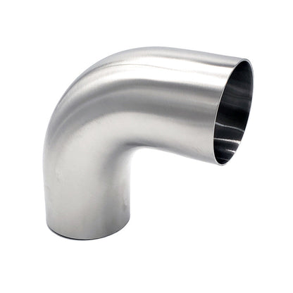 4.000" 14ga Tight Radius Butt-Weld 90° Elbow with Tangents - (L2S - Special) - Polished OD/ID - 304 Stainless