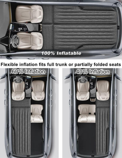 Umbrauto 63in Extended SUV Mattress Quick Inflate, Includes Pump & 2 Pillows,Black