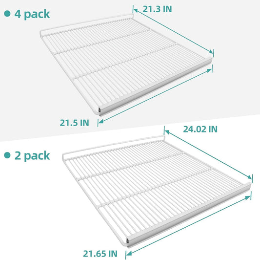 EQCHEN Food Shelves for 72"W Three Door Commercial refrigerator Freezer 2 Set with 6 Shelf Clips