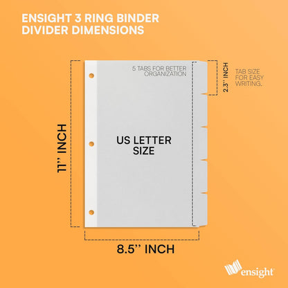 Ensight 3 Ring Page Dividers, binder dividers