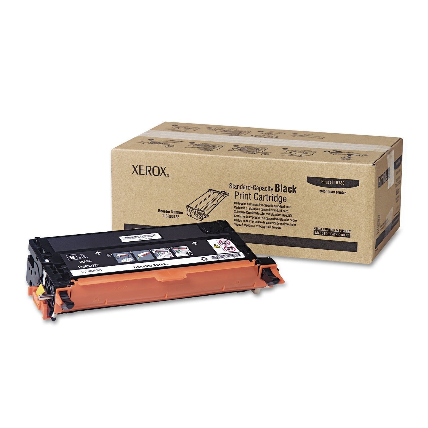 New, Pre-Owned - Xerox Phaser 6180 (113R00726) Black Standard Yield Toner Cartridge