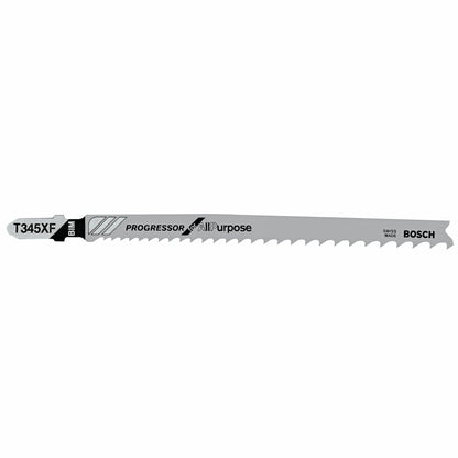 BOSCH T345XF3 3 pc. 5-1/4 In. 5-10P TPI Progressor for Wood with Nails T-Shank Jig Saw Blades