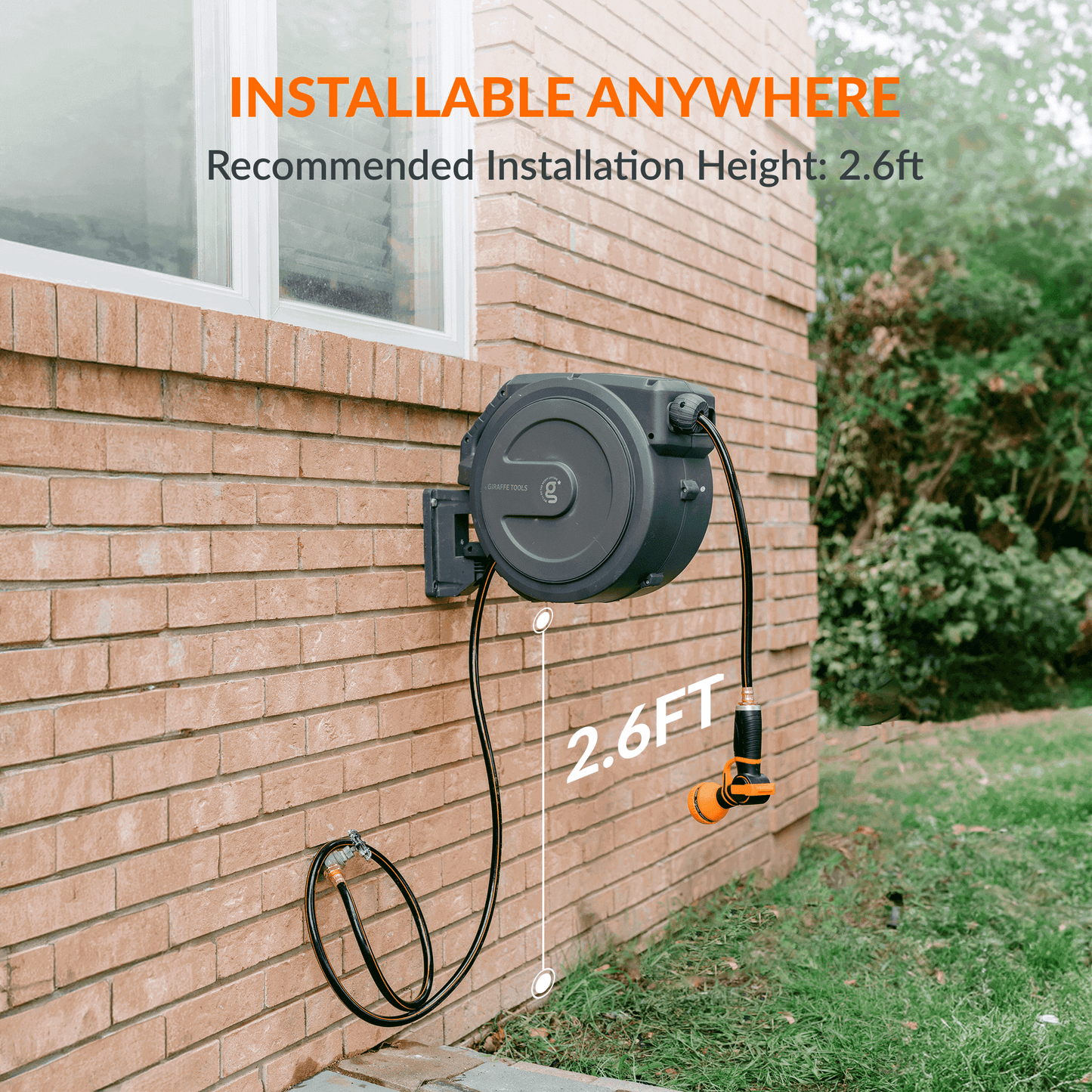 Retractable Garden Hose Reel-5/8 in-115ft