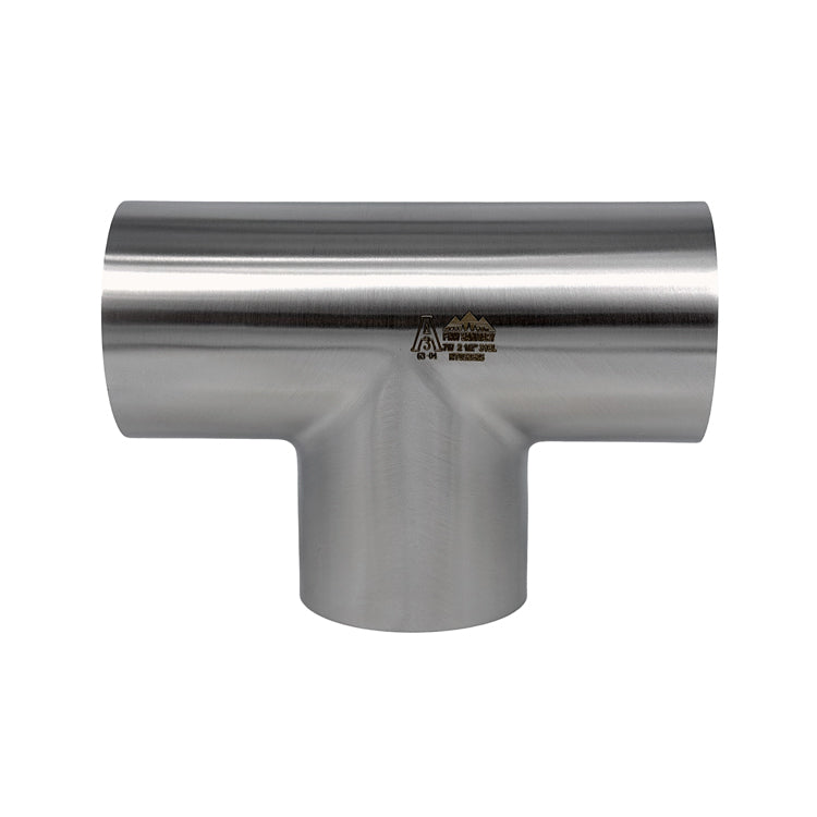 3.000" OD 16ga Long Tee Butt-Weld - (7W) - Polished OD/ID - 316L Stainless