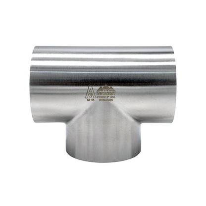 2.000" OD 16ga Short Tee Butt-Weld - (7WWW) - Polished OD/ID - 316L Stainless
