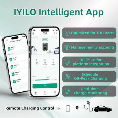 IYILO Pro Level 2 EV Charger J1772 Hardwired with energy meter - 48A