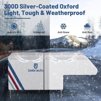 Umbrauto Truck Camper Cover for  Slide-in Campers ¨C 300D Oxford Waterproof RV Cover, Silver-Coated, All-Weather Protection with Windproof Straps & Air Vents