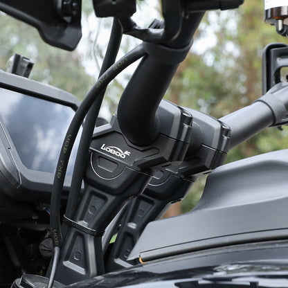 LOBOO Handlebar Risers for Harley-Davidson Pan America 1250 / 1250 Special (2021-on) – CNC Aluminum 0.31 in Rise / 0.71 in Setback, Black Anodized Finish