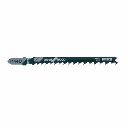 BOSCH T144D 5pc. 4 In. 6 TPI Speed for Wood T-Shank Jig Saw Blades