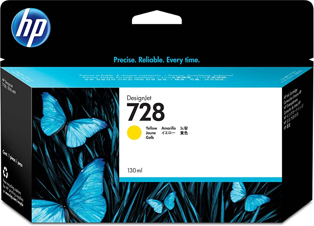 New, Pre-Owned - HP 728 130-ml (F9J65A) Yellow New, Pre-Owned - Ink Cartridge