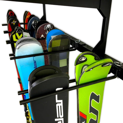 Solitude Ski Solid Shelf | Adjustable Wall Storage System | Holds 10 Pairs of Skis