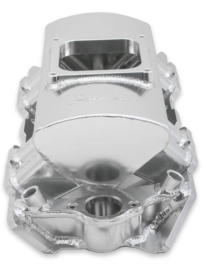 Fabricated Intake Manifold BBC Single Plane 1 x 4500 Silver with Sniper Logo