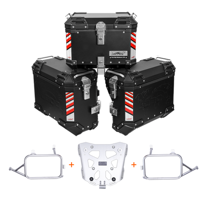 Aluminum Side Panniers, Top Case & Mounting Rack System for CFMOTO 800MT(2021-)