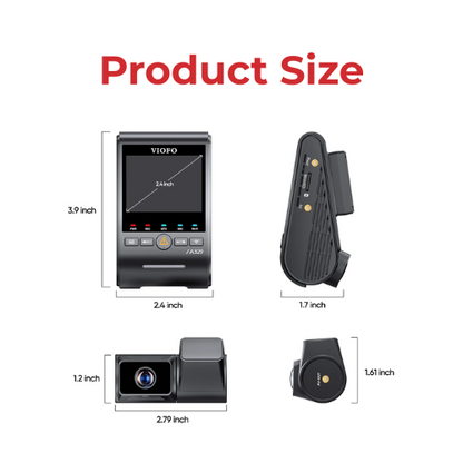VIOFO A329T 4K+2K 2-Channel 60FPS Wi-Fi 6 Dash Cam