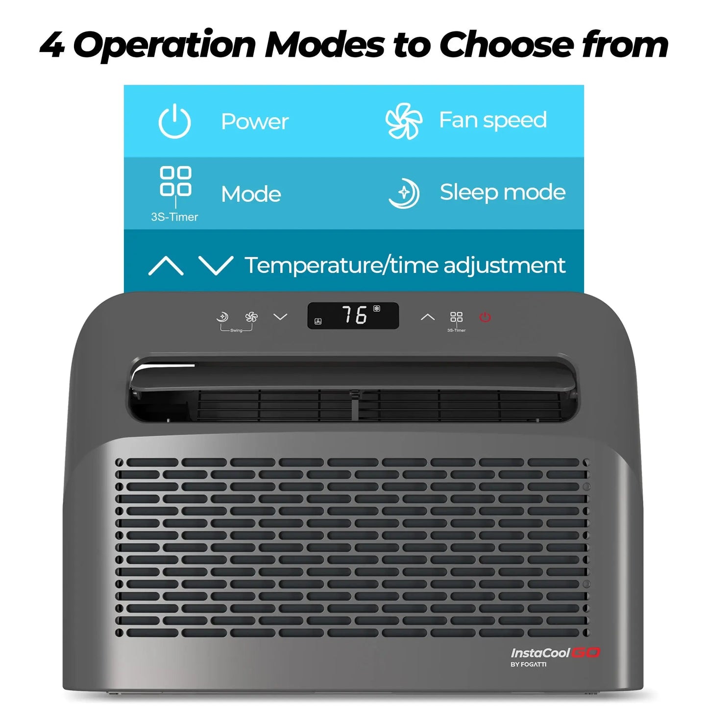 Fogatti InstaCool Go Portable Window Air Conditioner, 6500 BTU Mini Split, U Shaped