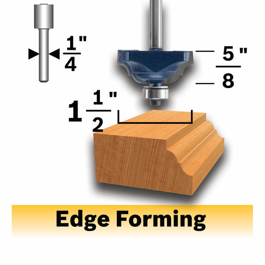 BOSCH 85581MC 1-1/2 In. x 5/8 In. Carbide-Tipped Classical Router Bit