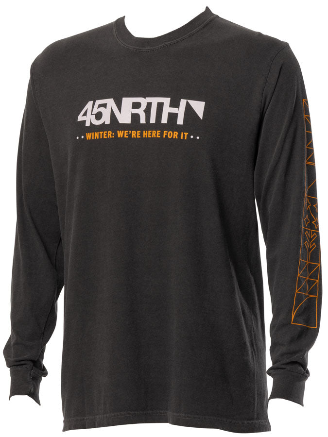 45NRTH Winter We're Here For It Long Sleeve T-Shirt - Unisex Grey X-Large