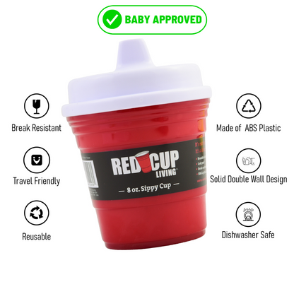 8oz Unbreakable Kids Sippy Cup - Premium Quality, Easy-to-Hold, Perfect for Tummy Time Pack of 2
