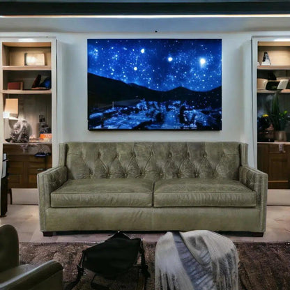 90 Green Leather Couch Henry Sofa